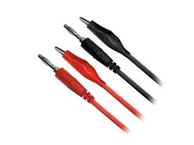 Przewody pomiarowe z krokodylkami 0,32mm2 1m czerwony + czarny