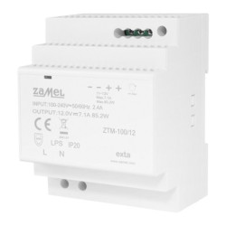 Zasilacz 12V TH35 8,33A 100W DC ZTM-100/12 ZAMEL