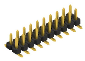 Pin header, 20 pole, pitch 2.54 mm, angled, black, 10059209