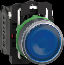 XB5AW36B5 Illuminated pushbuttons, Harmony XB5, plastic, blue, 22 mm, 1 NO