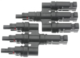 Złącze fotowoltaiczne MC4 typ T potrójne 2,5-4mm2 6mm2 IP67 1000V DC