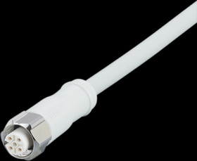 Sensor actuator cable, M12 cable socket, straight, A to open end, 5 pole, 5 m, mPPE, gray, 4 A, EVF481