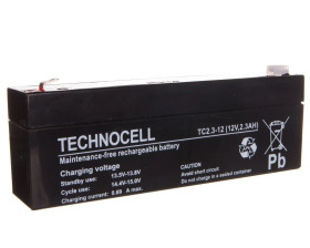Akumulator bezobsługowy AGM 2,3Ah 12V Technocell TC 2,3-12