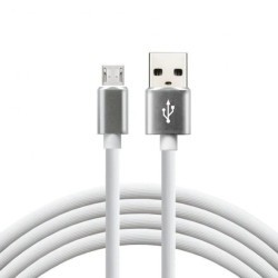 Kabel przewód silikonowy USB - micro USB everActive CBS-1.5MW 150cm z obsługą szybkiego ładowania do 2,4A biały