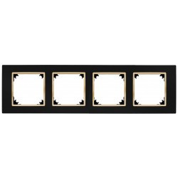 Vestra Ramka poczwórna IP20 czarny/złoty 3874-47