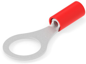 Insulated ring cable lug, 0.3-1.42 mm², AWG 22 to 16, 9.91 mm, red, 320573