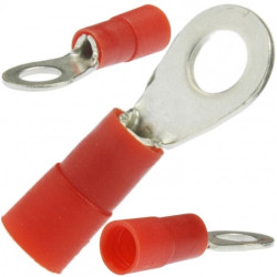 Końcówka oczkowa izolowana typ KOE DIN 35mm2 / M8 miedziana cynowana galwanicznie czerwona ERKO
