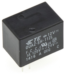 Przekaźnik sygnału, 12V dc, 1 A, DPDT, 1-polowy, montaż PCB, TE Connectivity G6S