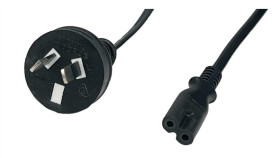 Przewód Zasilający Australia Ac-Aus Iec C7 - Posac-C7as/Nzs18 Czarny 1,8M