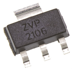 MOSFET Typ P-kanałowy 450 mA SOT-223 60 V Rozszerzenie 4-pinowy Powierzchnia 200 mW DiodesZetex 5 Ω