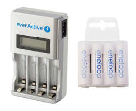 ładowarka everActive NC-450 + 4 x R6/AA Panasonic Eneloop 2000(box)