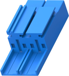 Plug, unequipped, 2 pole, straight, 1 row, blue, 964761-6