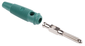 Adapter z wtykiem bananowym Męski Połączenie lutowane typ Wtyk bananowy Zielony 30A Hirschmann Test & Measurement