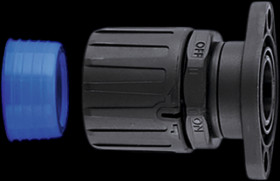 Hose screw fitting, 42 mm, PA/TPE, IP66/IP67/IP68/IP69K, black, (L) 63 mm, 166-21804