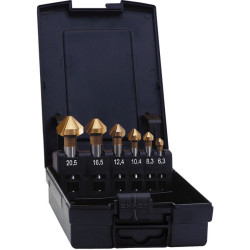 Exact 05567 HSS TiN Countersink 90&#xB0; DIN 335 C 6.3-20.5mm Set Of 6