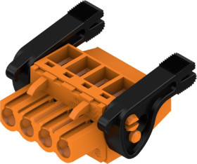 Socket header, 4 pole, pitch 5.08 mm, angled, orange, 1087270000