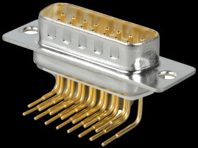 D-SUB plug, 15-pin, angled, RM 9.4