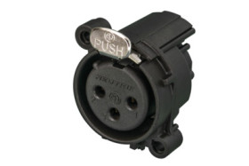 XLR panel socket, 3 pole, gold-plated, polyamide, NC3FAH