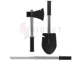 Saperka składana, siekiera, piła + pokrowiec.