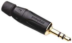 Złącze Jack 3,5 mm Męski Stereo Montaż na kablu Czarny