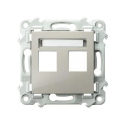 SZAFIR Obudowa gniazda podwójnego typu Keystone prosta kaszmirowy beż GPK-2Z/p/83