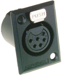 Złącze XLR 6 -pinowe Montaż na panelu Żeński