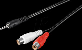 50116 3.5-mm stereo jack plug to 2x RCA socket, 1.5 m