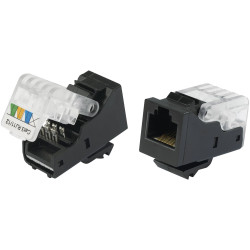 TruComponents 240019 Modular socket, tool-free, straight Black