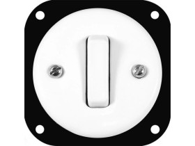 Łącznik dzwonkowy Retro ceramic bez ramki, 10A-250V~, biały