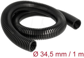 60460 Cable protection conduit, 1 m x 34.5 mm, black