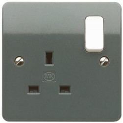 Gniazdo wtykowe Typ G - brytyjski Montaż wpuszczany MK Electric z przełącznikiem 13A