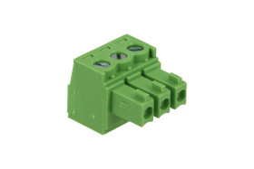 Łączówka; EC381V-03P; 3 tory; R=3,81mm; 11,1mm; 8A; 300V; na panel; kątowe 90°; otwór kwadratowy; śruba prosta; śrubowy; pionowy