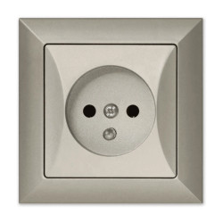 OPAL Gniazdo pojedyncze z uziemieniem satyna GPt-16 Op PI