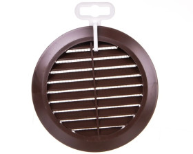 Kratka wentylacyjna fi 100mm brązowa siatka T30BR