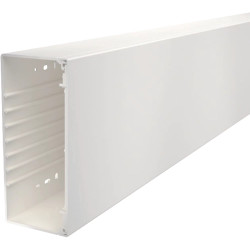 Cable duct, (L x W x H) 2000 x 230 x 100 mm, PVC, pure white, 6191355, 1 piece with 2 meters
