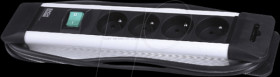 330.100F Power strip, 4 x Type E - CEE 7/5, black
