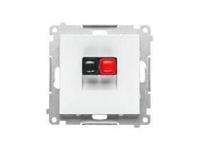 SIMON 55 Gniazdo głośnikowe pojedyncze biały mat TGL1.01/111 KONTAKT SIMON