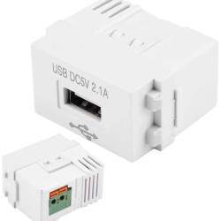 Gniazdo USB zasilacz ładowarka ścienna 230V AC-DC z 1 portem USB-A 5V 2.1A