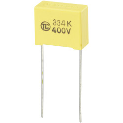 TRU COMPONENTS 450187 MKS thin film capacitor radial 0.33 µF 400V DC 5% 15mm
