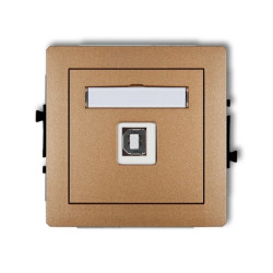 DECO Gniazdo pojedyncze USB-AB złoty metalik 8DGUSB-3