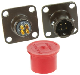 Złącze 4-pinowe Żeński Souriau Sunbank by Eaton Męski Montaż na panelu MIL-DTL-26482 rozmiar 8