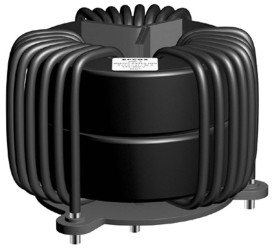 Dławik sieciowy 1,5 mH 42A Promieniowe ±30% Wtyczka PC 2.6mΩ Rdc rdzeń ferrytowy