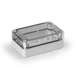 Obudowa Cubo S 75x125x50mm podstawa 25mm boki gładkie szare pokrywa przezroczysta IP67 ABS SABP081305LT