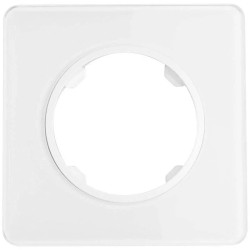 Ramka pojedyncza, szklana, biała, OVAL Electromalt, OVA1001GW