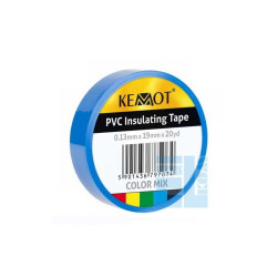TAŚMA IZOLACYJNA NIEBIESKA 20Y PVC KEMOT 0,13x19mm