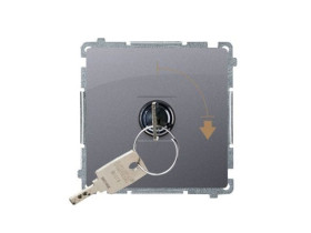 SIMON BASIC Wyłącznik chwilowy 1 pojedynczy z kluczem 2 pozycyjny „0-I” styk N/O możliwość wyjęcia klucza tylko w pozycji 0 stal