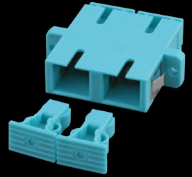 53356.1 SC/SC duplex adapter Multimode, aqua, ceramic