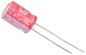 Kondensator 47μF 50V dc Radialny, Otwór przelotowy Wurth Elektronik roztaw: 3.5mm 8 (Dia.) x 11.5mm
