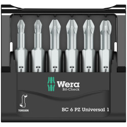 Wera 05056471001 Mini-Check Pozidriv Bits 50mm, 6-Piece Set