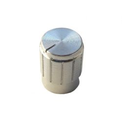 gałka 13mm aluminiowa srebrna oś 6mm moletowana